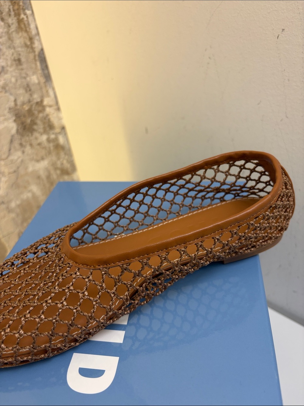 STAUD Alba Ballet Flat - Tan Netting - Picture 5 of 5